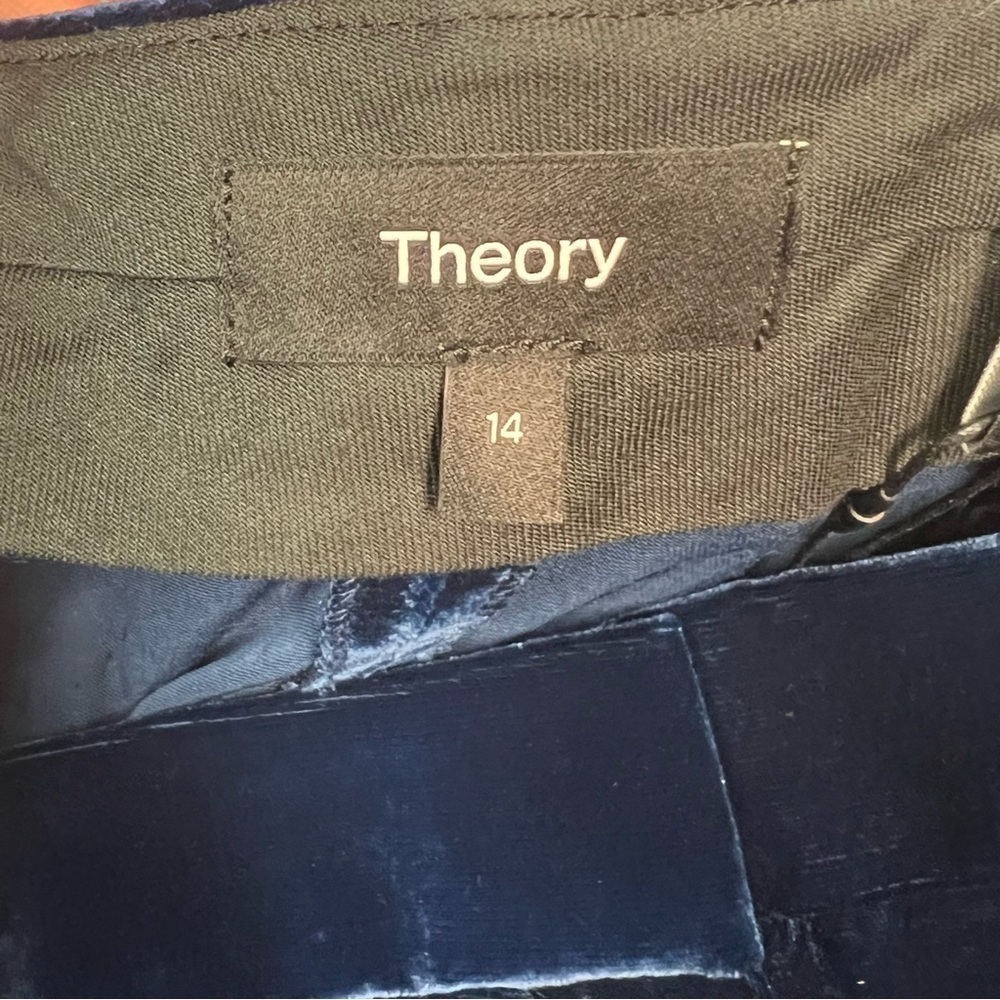 Theory Velvet Relax Straight Leg Blueberry Color Women’s Pants Size 14 - Picture 9 of 14